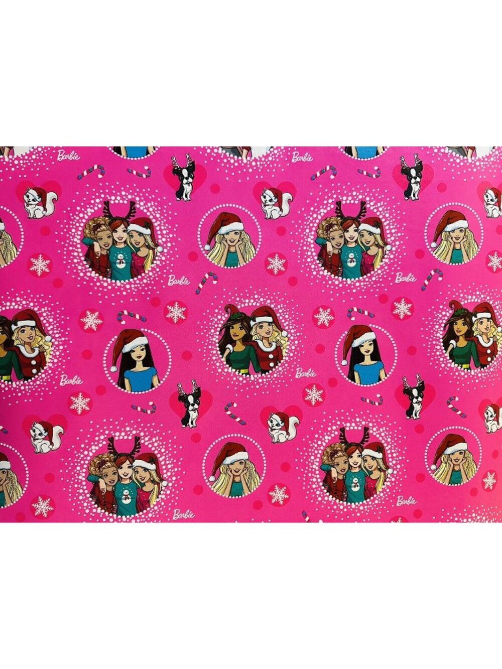 Christmas Holiday Winter Birthday Wrapping Paper Pink Cats Dogs 100 sq ft